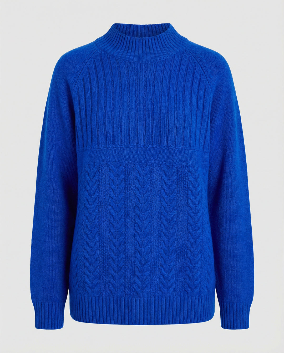 Gerippter Damen Pullover Hoher Kragen