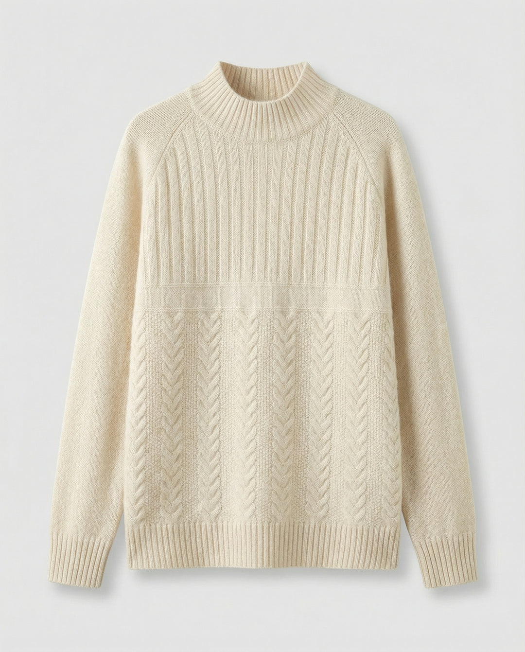 Gerippter Damen Pullover Hoher Kragen