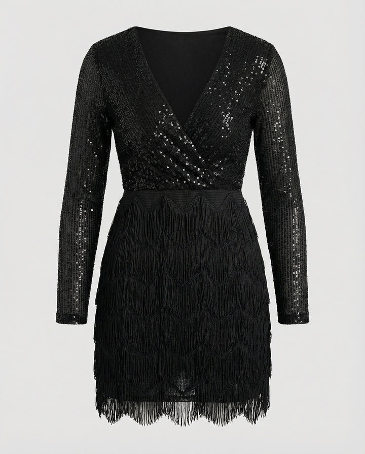 Funkelndes Patchwork Partykleid