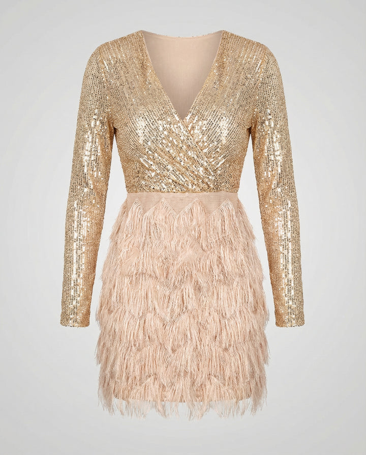 Funkelndes Patchwork Partykleid