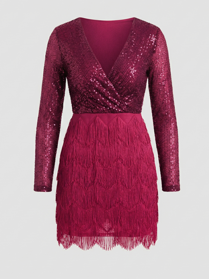 Funkelndes Patchwork Partykleid