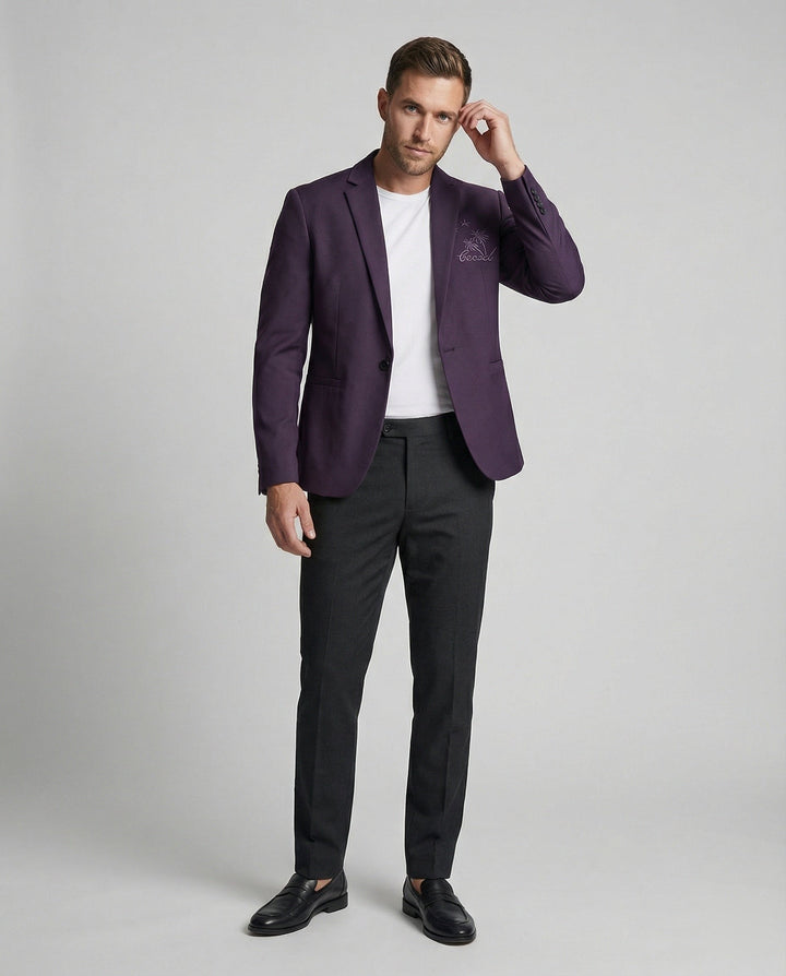 Herren Sportlicher Blazer mit Stickmotiv