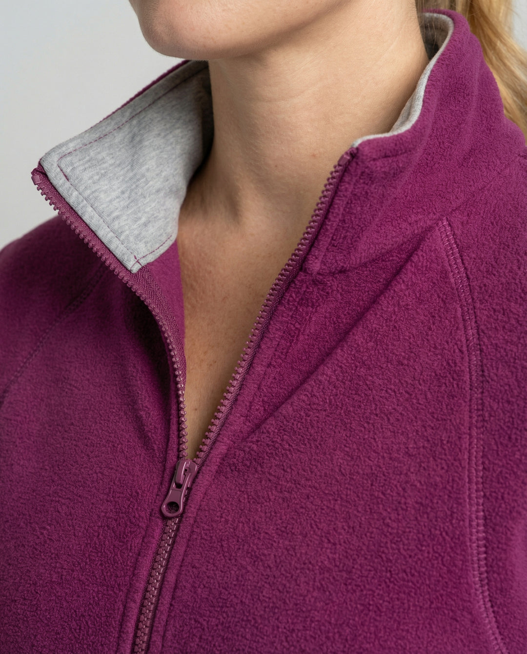 Damen Fleecejacke Stehkragen