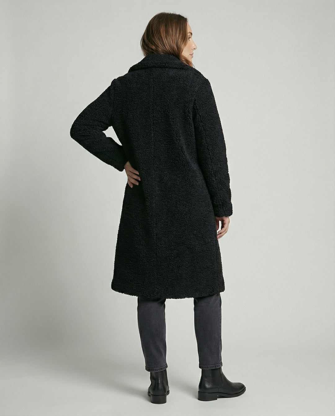 Langer Teddymantel Damen