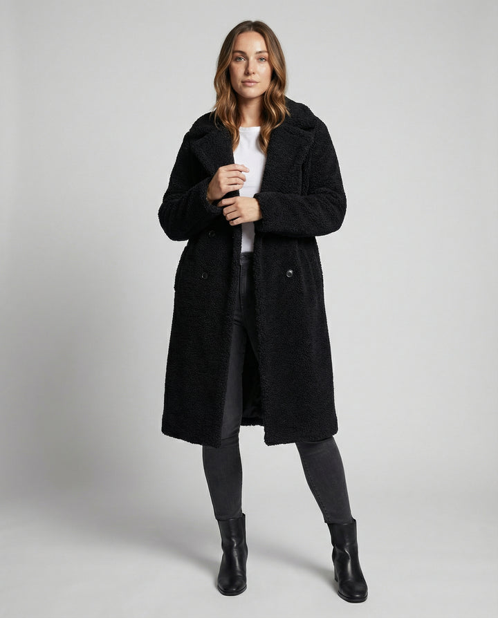 Langer Teddymantel Damen