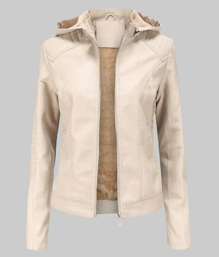 Übergangsjacke Damen Schwarz Teddyfutter
