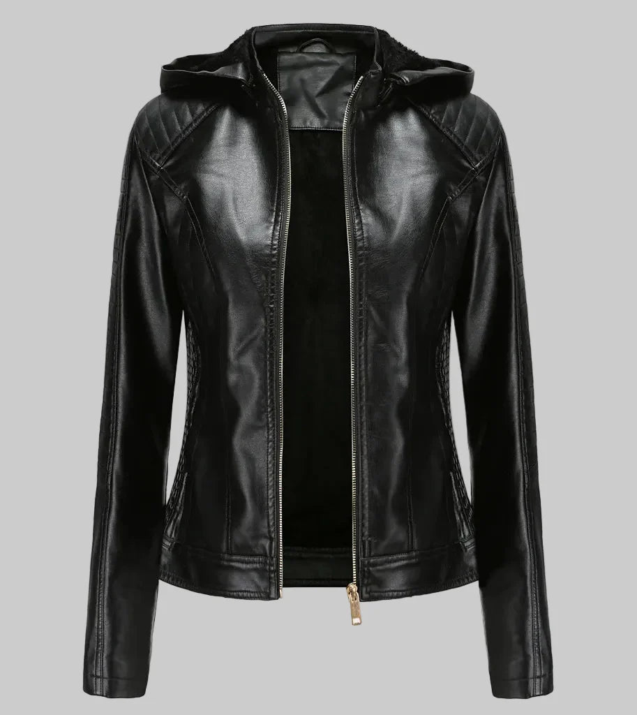Übergangsjacke Damen Schwarz Teddyfutter