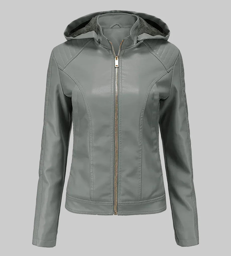 Übergangsjacke Damen Schwarz Teddyfutter