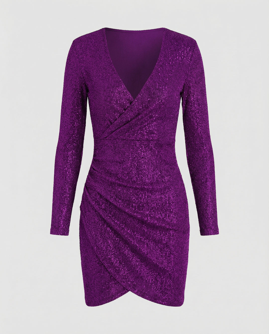Pailletten V-Ausschnitt Kleid