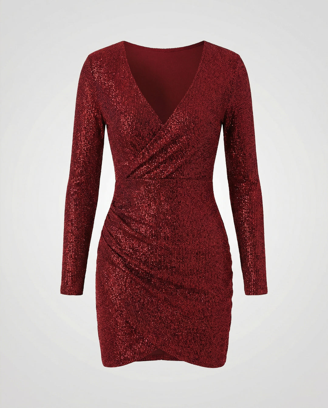 Pailletten V-Ausschnitt Kleid