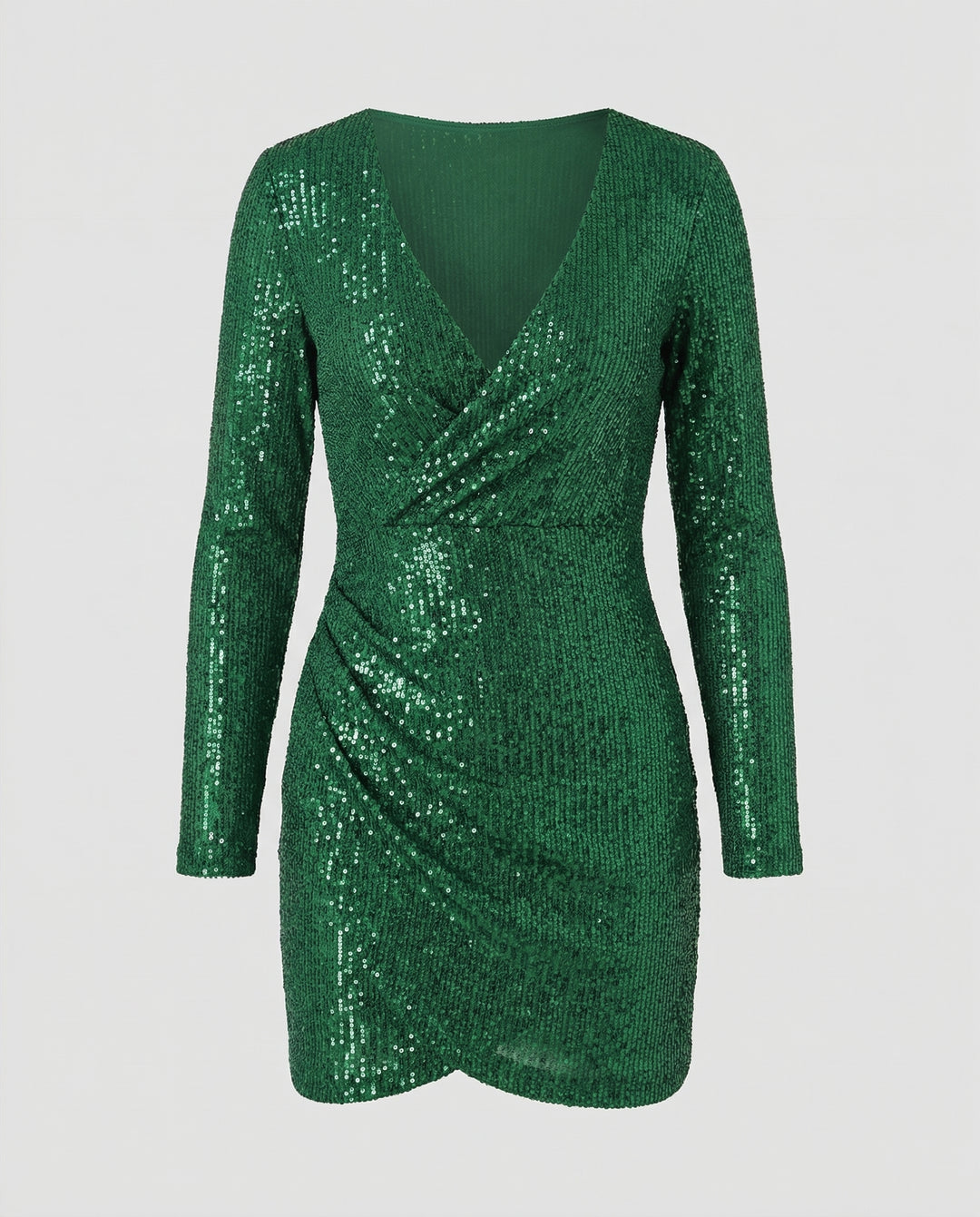 Pailletten V-Ausschnitt Kleid