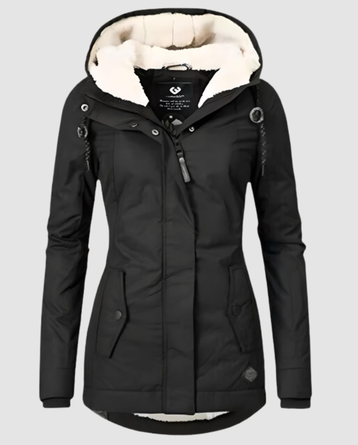 Lange Gefütterte Winterjacke Damen