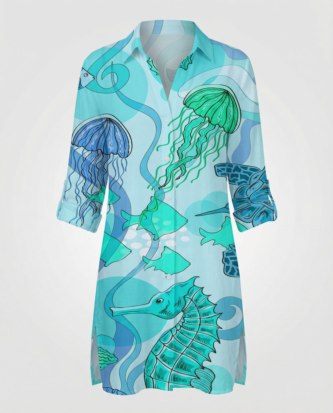 Lange Damen Strandbluse