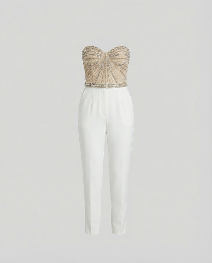 Eleganter Damen Jumpsuit Trägerlos