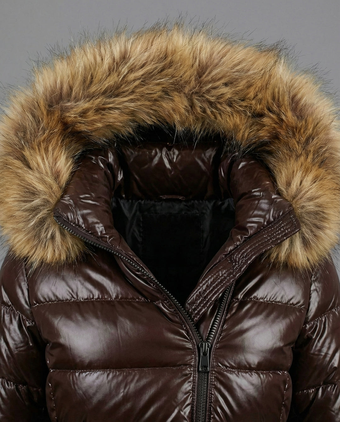 Damen Steppjacke Kunstfellkragen