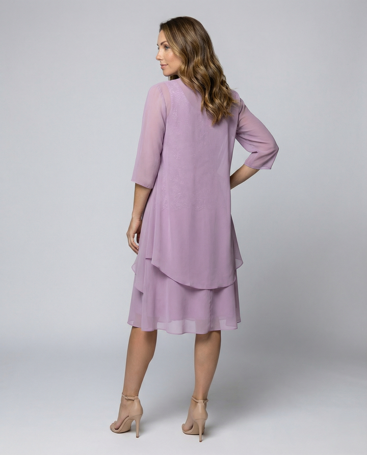 Elegantes Zweiteiliges Chiffonkleid Damen