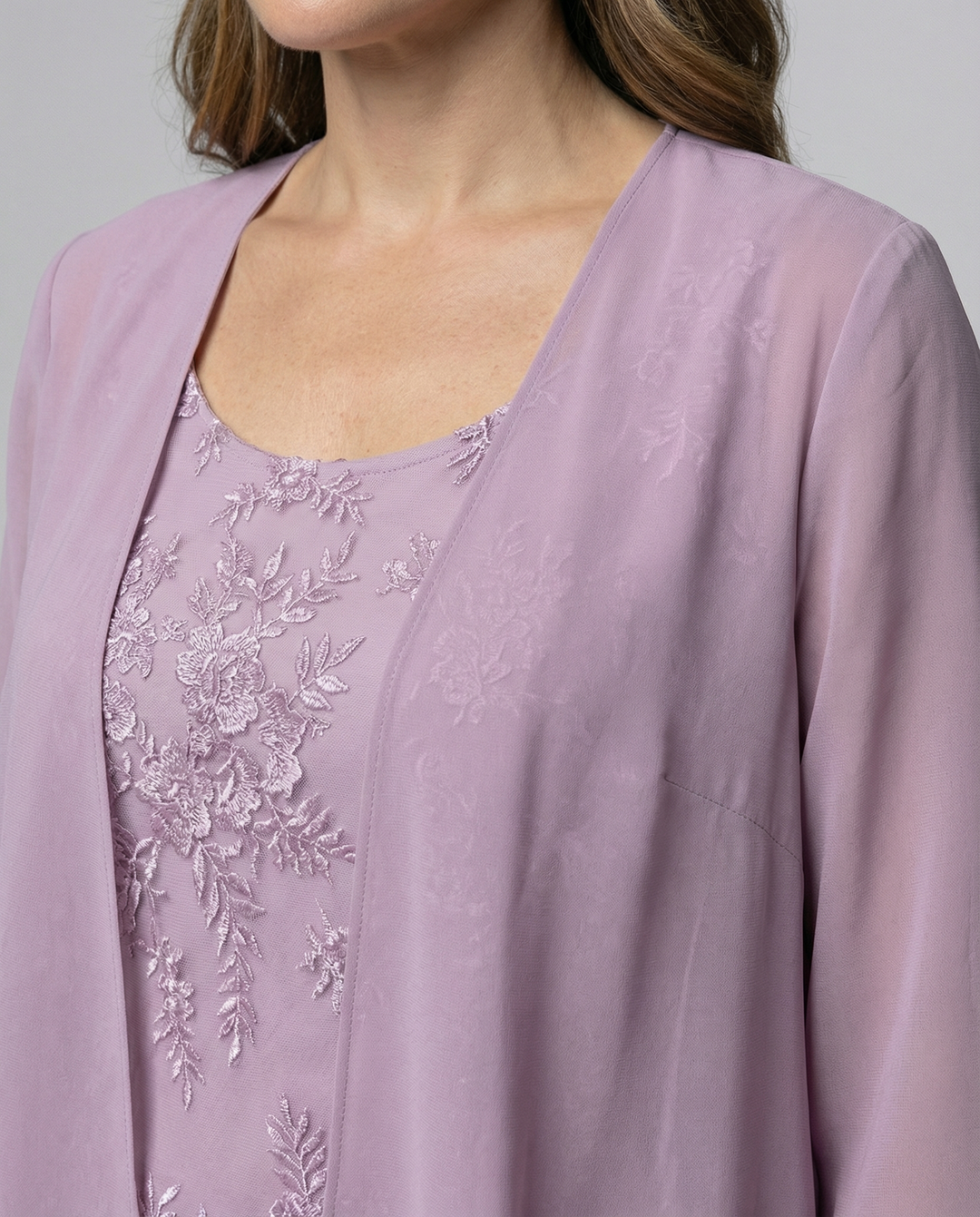 Elegantes Zweiteiliges Chiffonkleid Damen