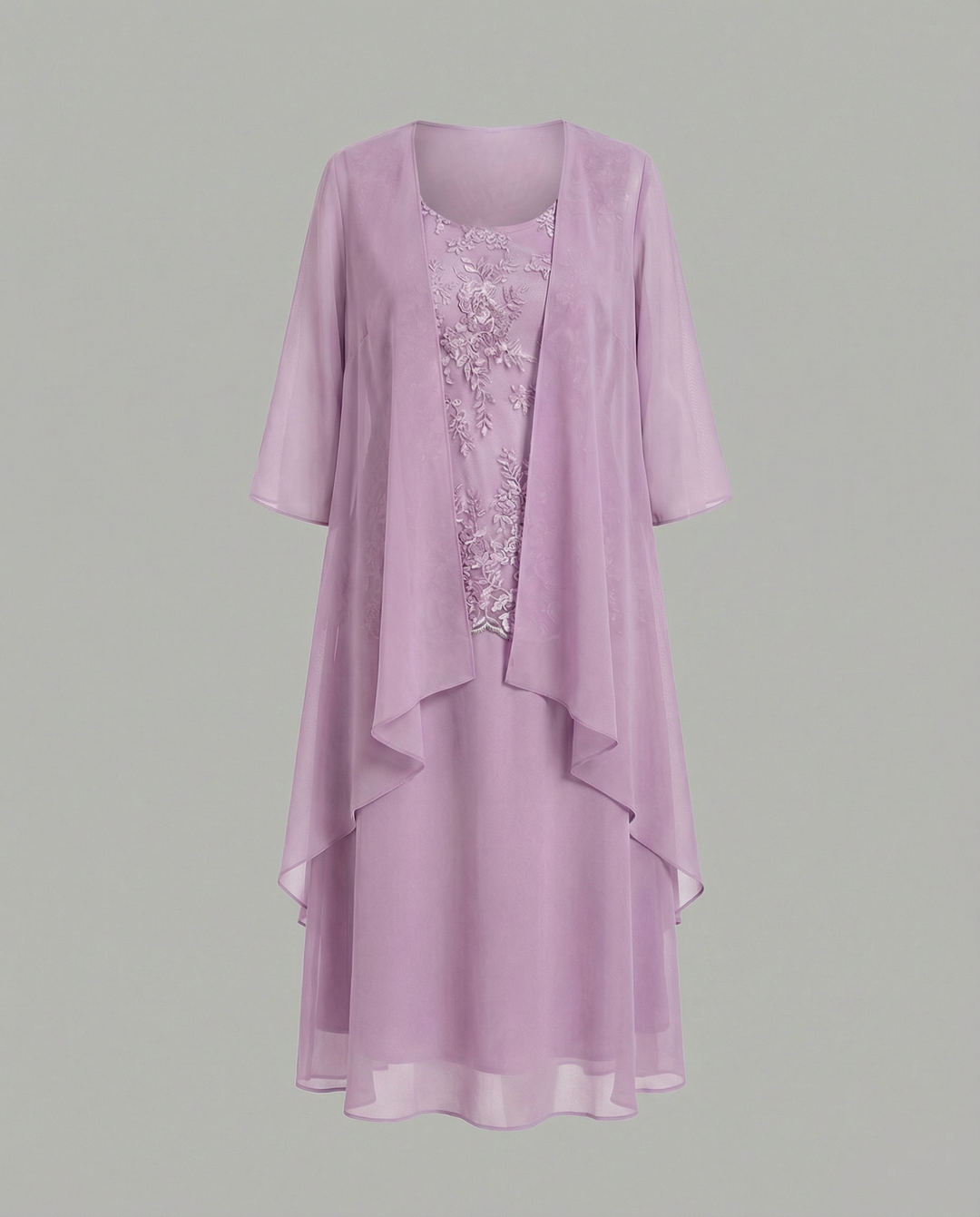 Elegantes Zweiteiliges Chiffonkleid Damen