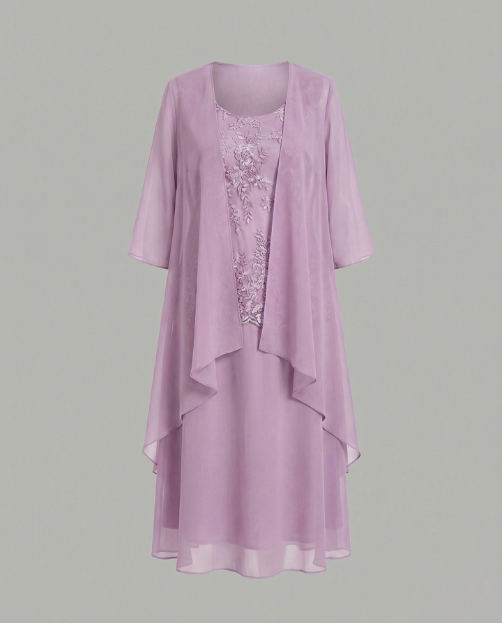 Elegantes Zweiteiliges Chiffonkleid Damen