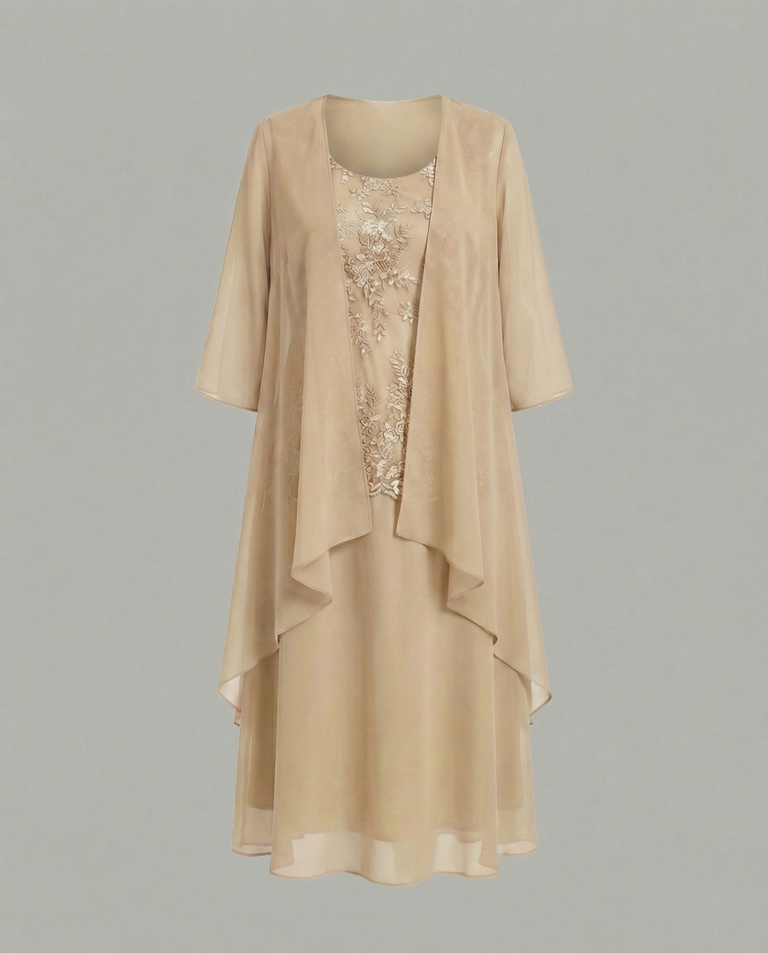 Elegantes Zweiteiliges Chiffonkleid Damen