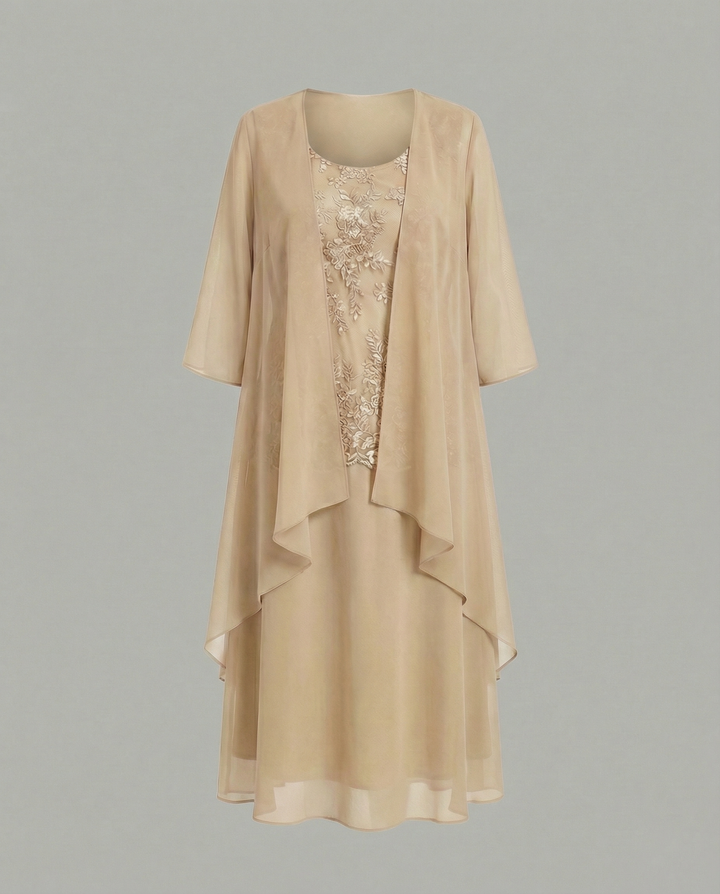 Elegantes Zweiteiliges Chiffonkleid Damen