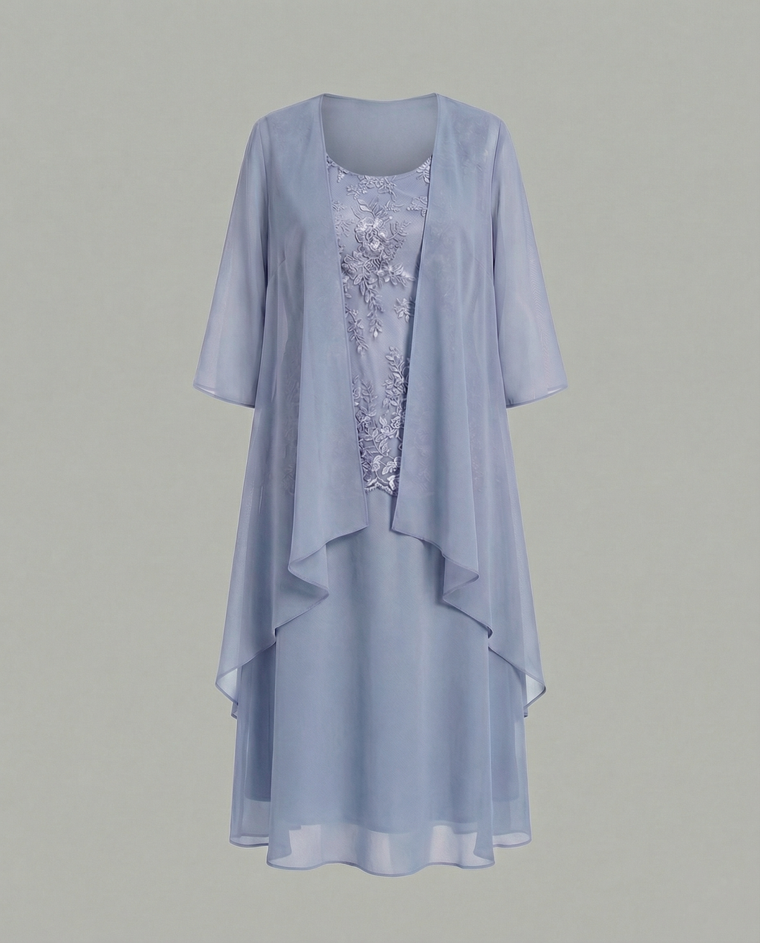 Elegantes Zweiteiliges Chiffonkleid Damen