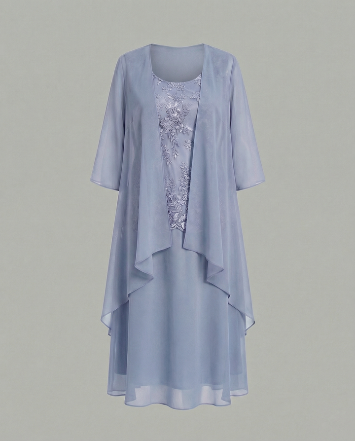 Elegantes Zweiteiliges Chiffonkleid Damen