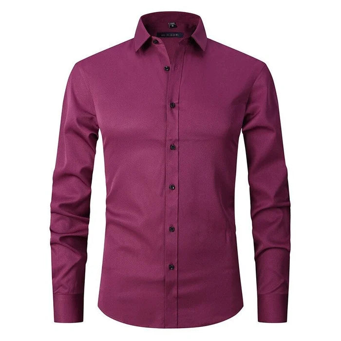 Bügelfreies Stretch Hemd Herren Slim Fit
