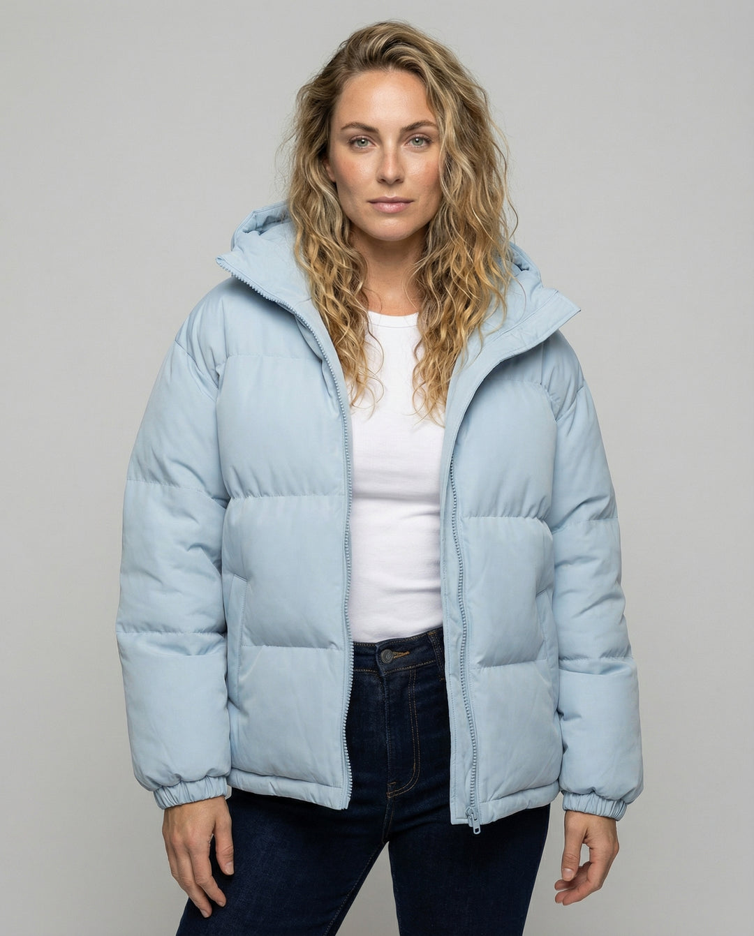 Warme Gepolsterte Jacke Kapuze Damen