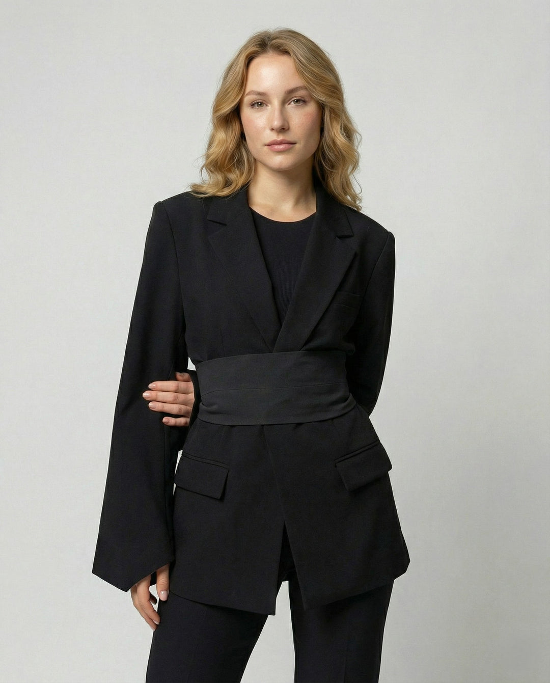 Taillierter Gürtel Blazer Damen