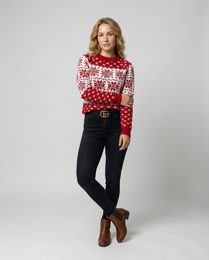 Weihnachtsstrickpullover Damen