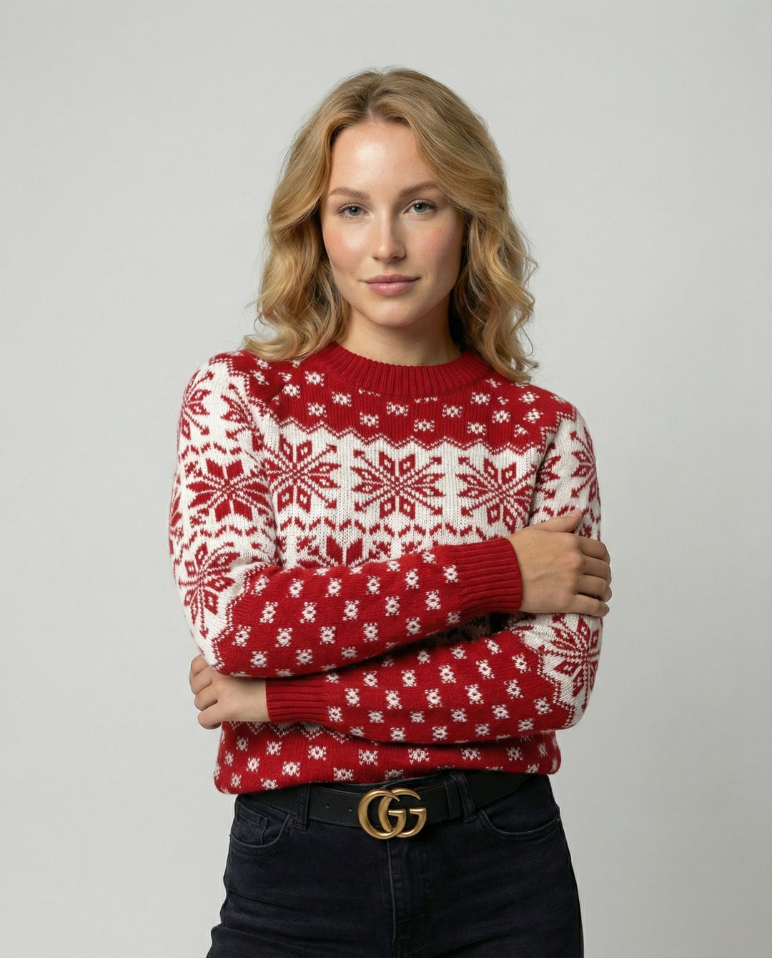 Weihnachtsstrickpullover Damen