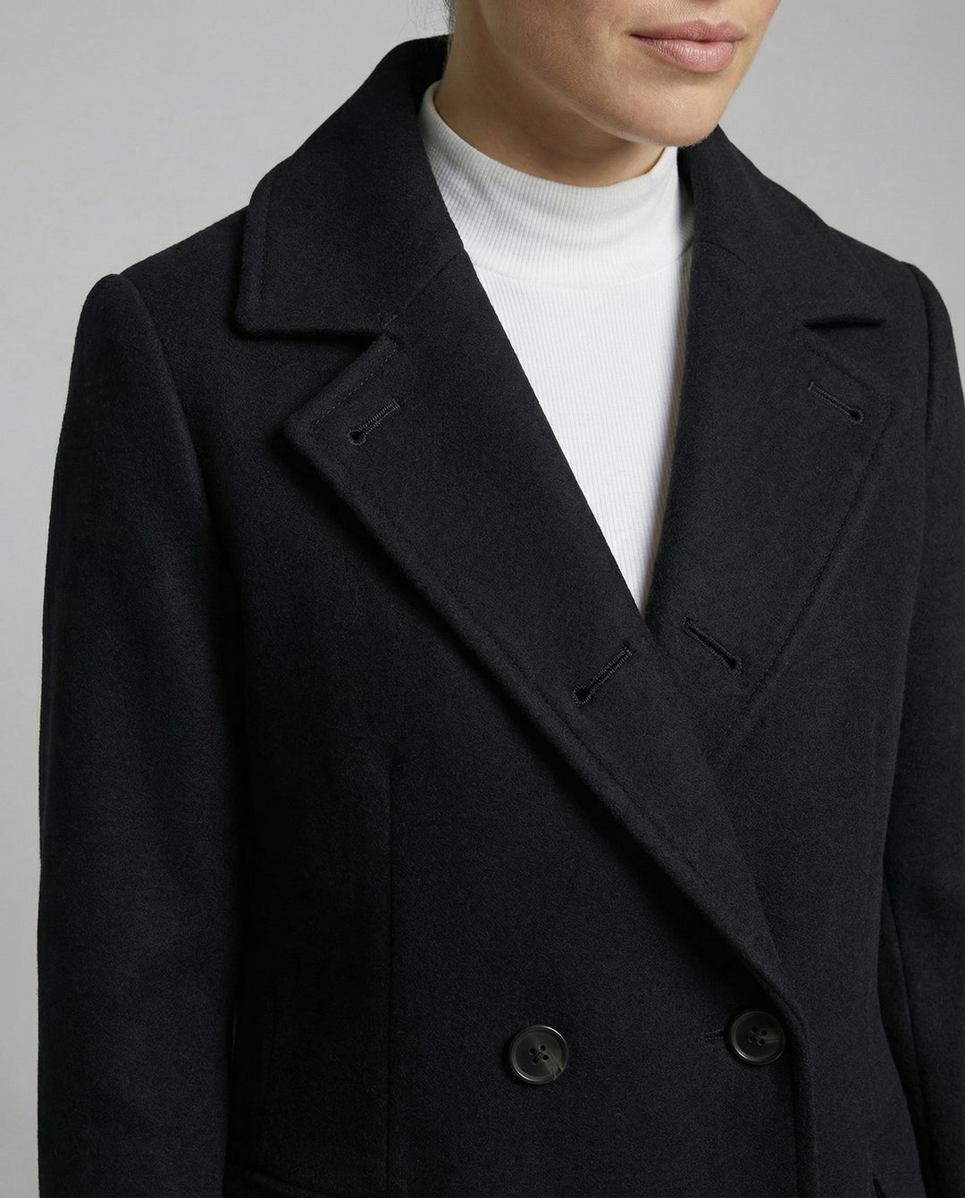 Lässiger Schwarzer Wintermantel Damen