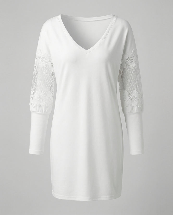 Schwarzes Blumen Mesh Midikleid