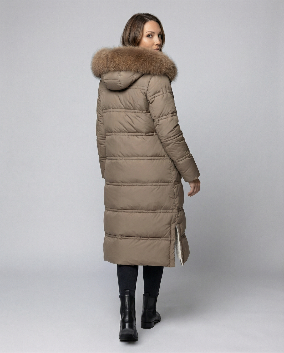 Langer Steppmantel Damen Winter