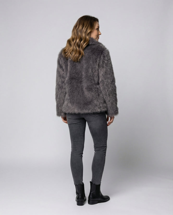 Faux-Fur Schalkragen Jacke