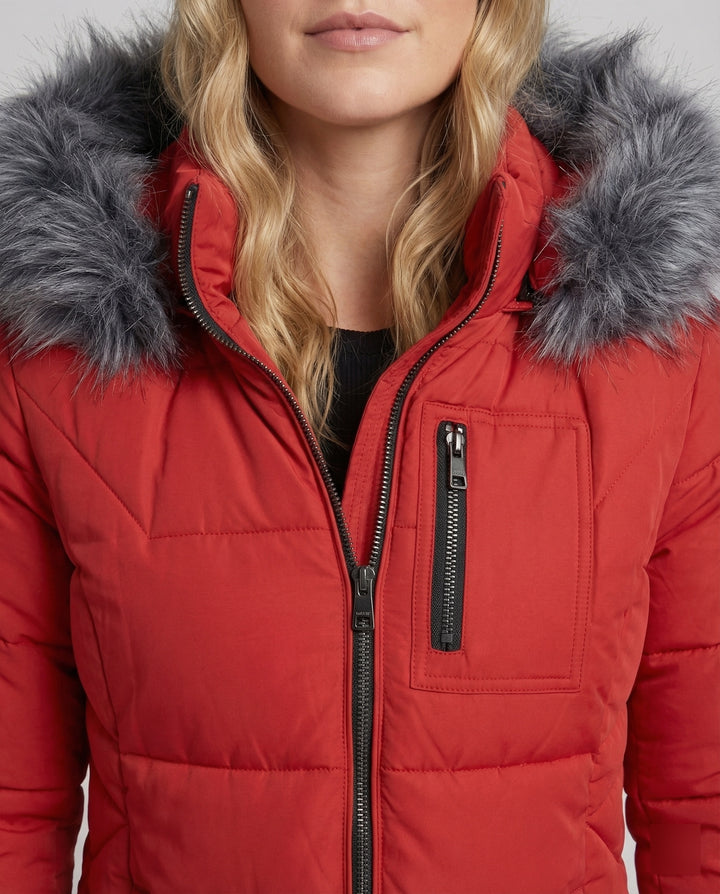 Daunenjacke Damen Fellkragen