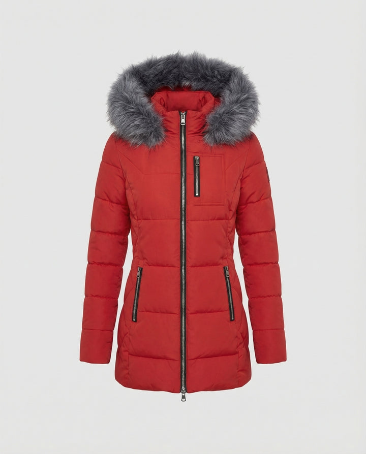 Daunenjacke Damen Fellkragen