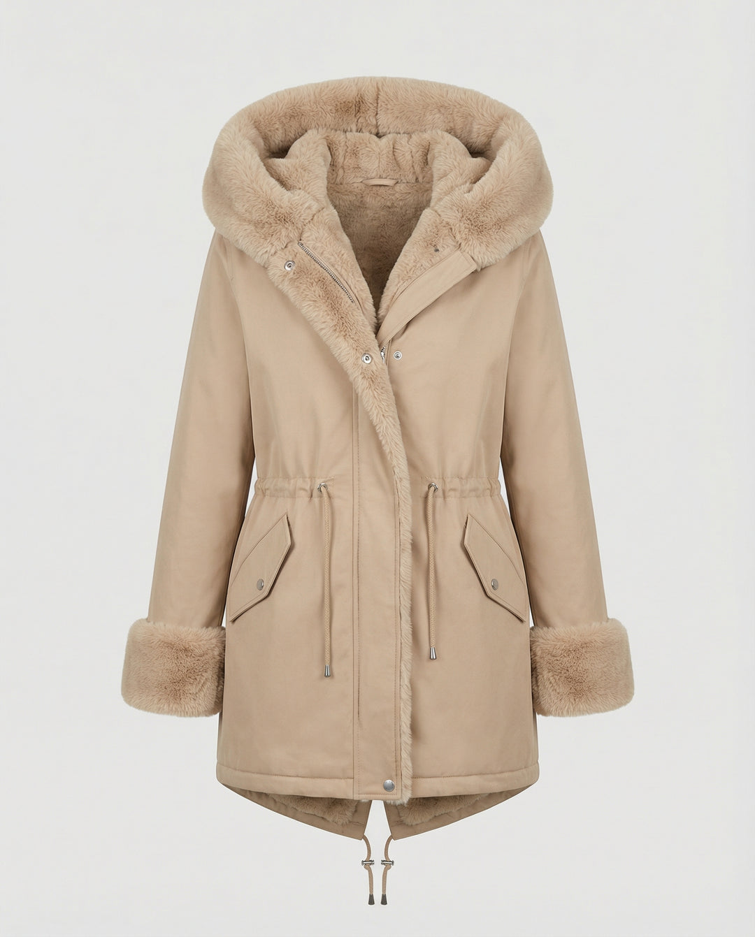 Elegante Damen Kunstpelzjacke