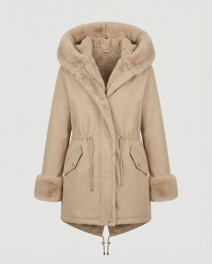 Elegante Damen Kunstpelzjacke