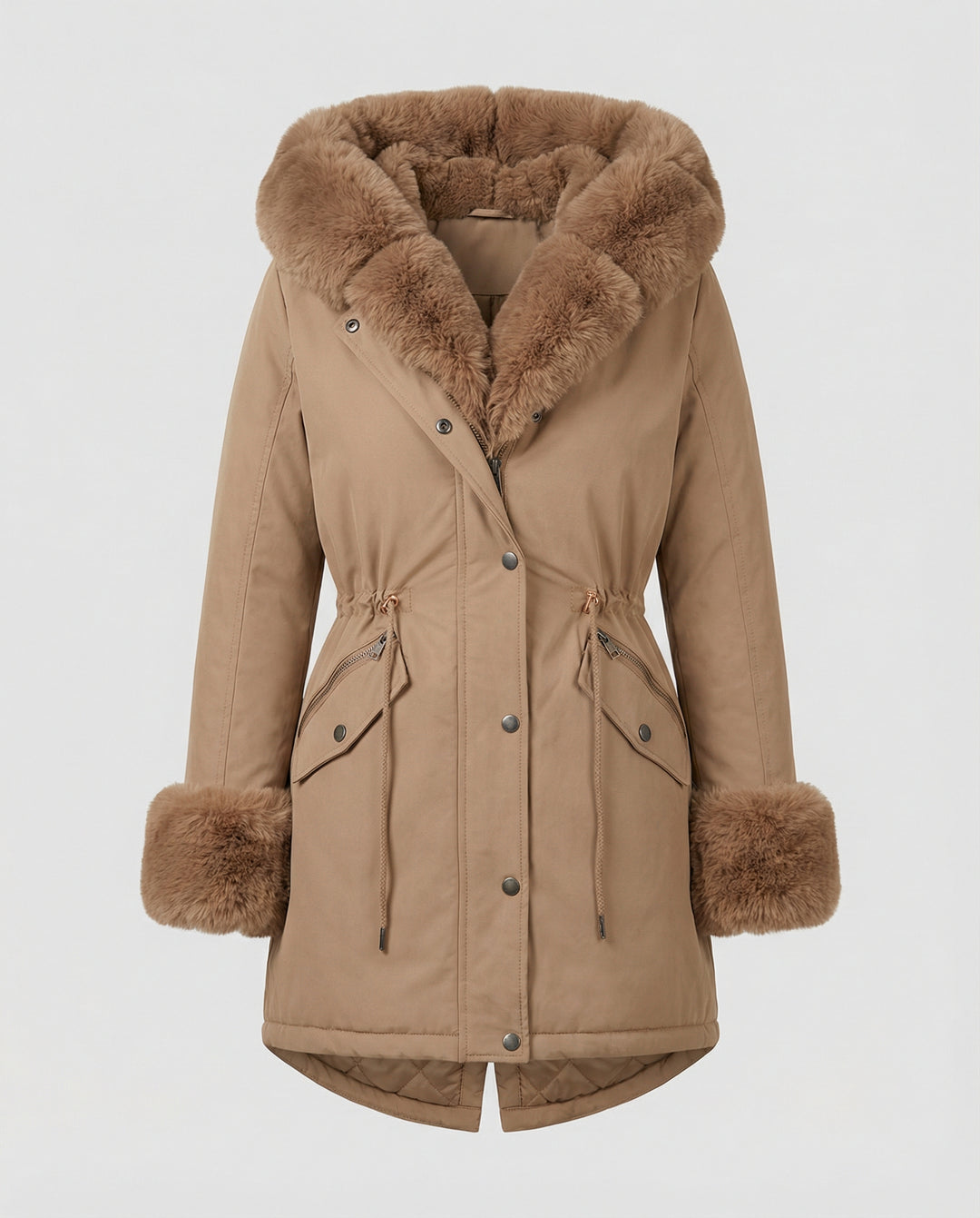 Elegante Damen Kunstpelzjacke
