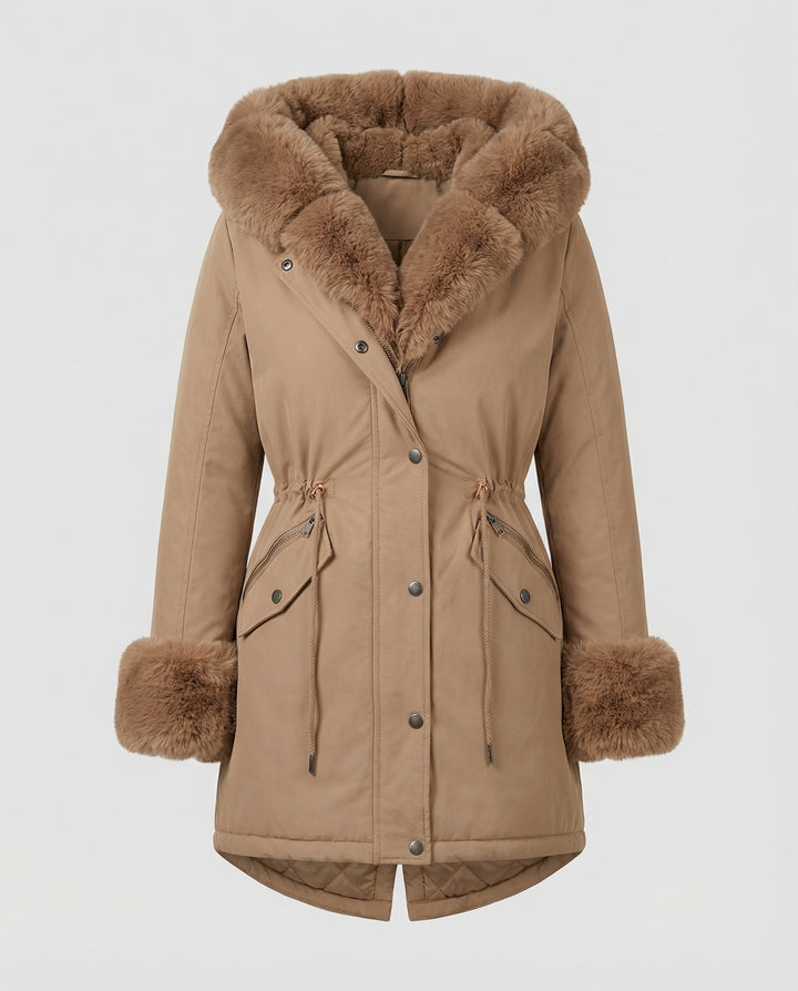 Elegante Damen Kunstpelzjacke