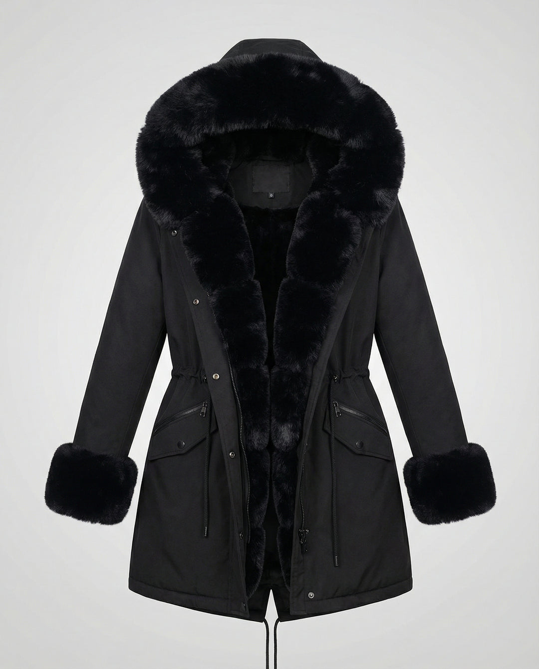 Elegante Damen Kunstpelzjacke