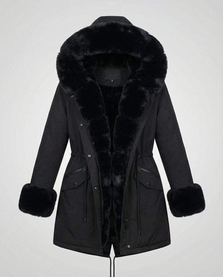 Elegante Damen Kunstpelzjacke