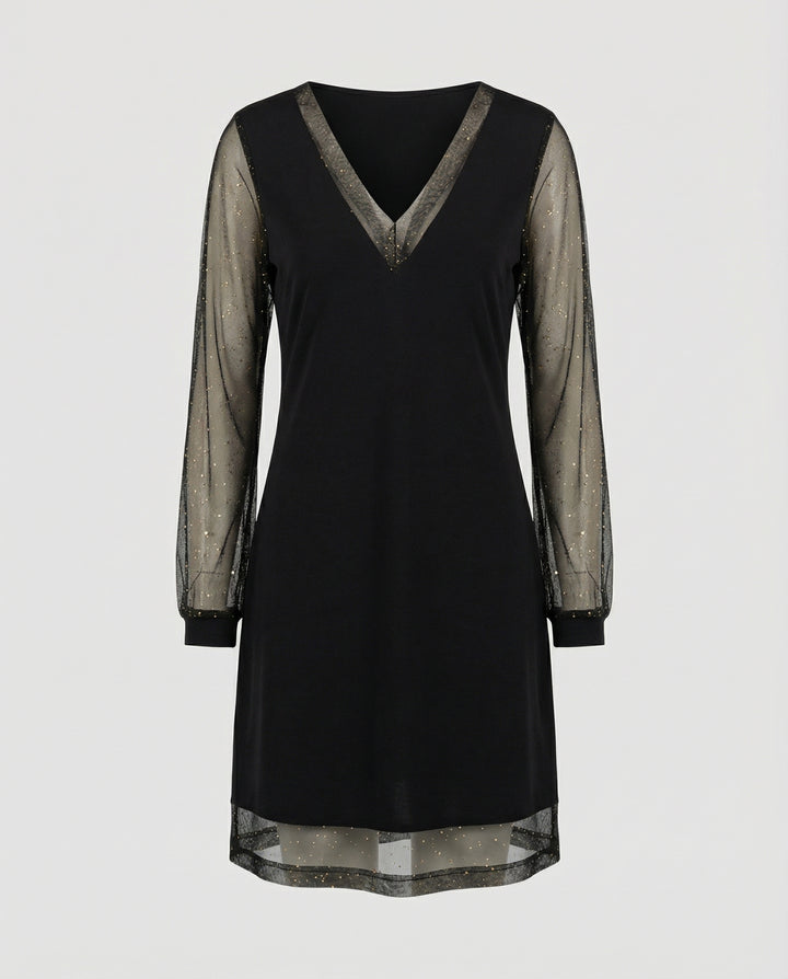 Elegantes V-Ausschnitt Abendkleid