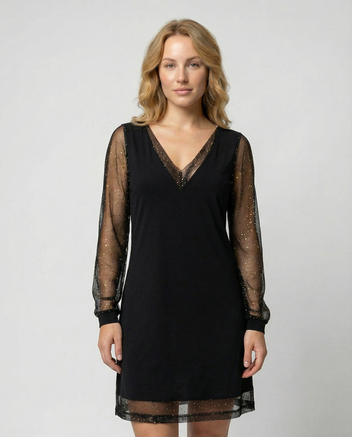 Elegantes V-Ausschnitt Abendkleid