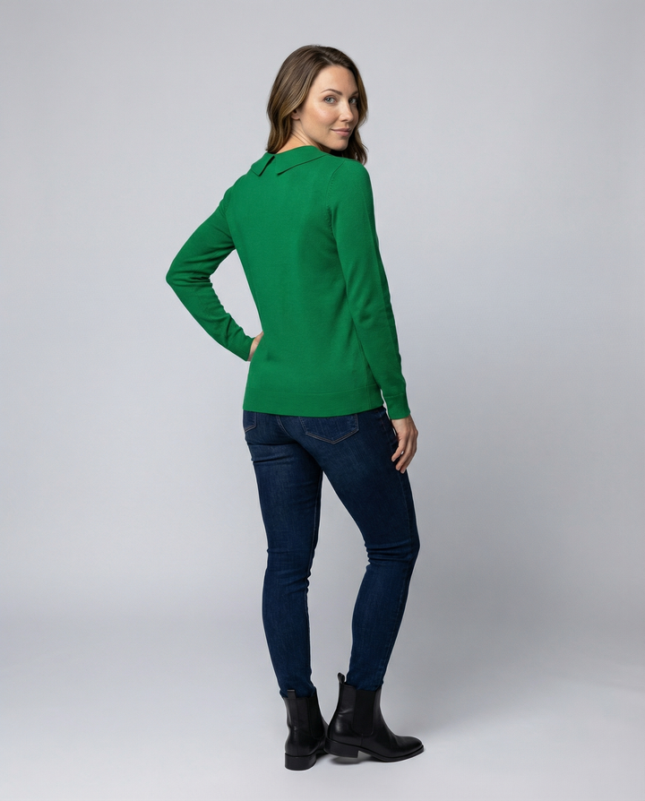 Kragenstrick Pullover Damen