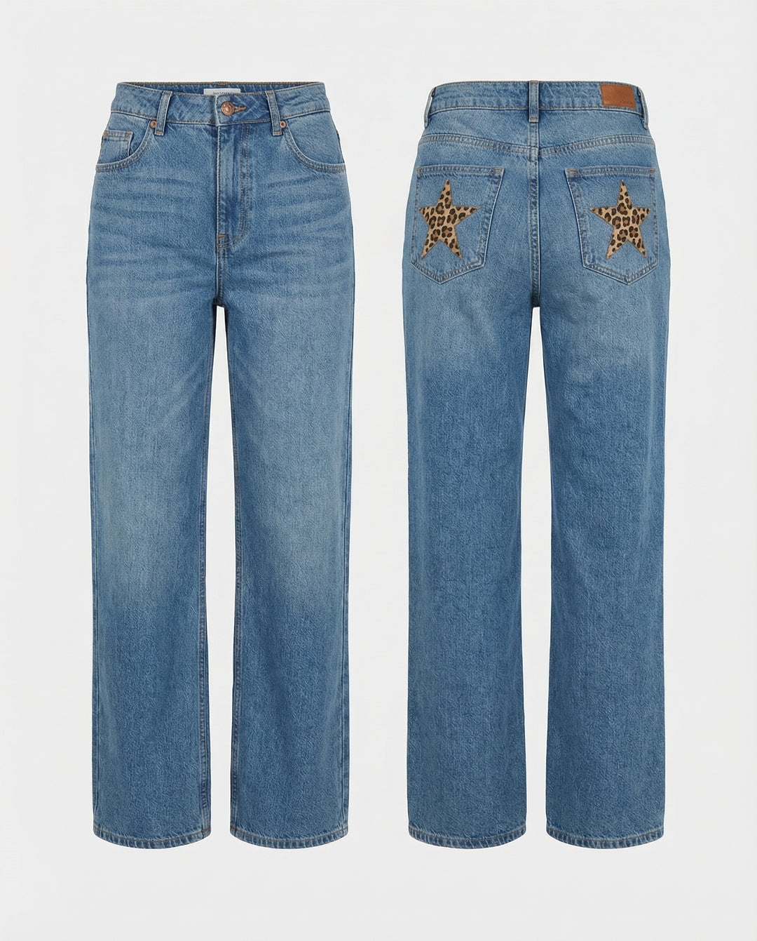 Retro Leoparden Boyfriend Jeans