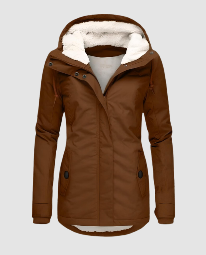 Lange Gefütterte Winterjacke Damen
