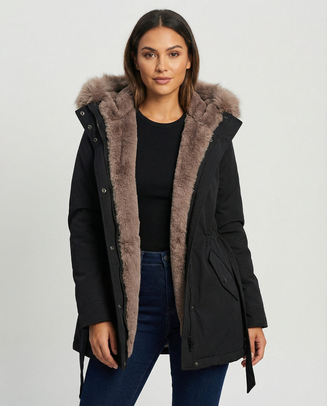 Warme Bont Winterjacke Damen